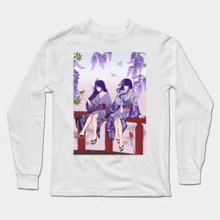 Raiden Ei and Makoto, Genshin Impact Traditional Illustration Long Sleeve T-Shirt